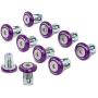 NRG Innovations FW-100PP 10PCs 20MM Wide Fender Washer + Bolt Kit (Rivets for Metal, Purple Washer, Silver Bolt)