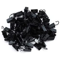 yueton 60pcs Black Metal Hook Clips Hanging Curtain Clip Hanger