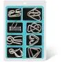 Coogam Metal Wire Puzzle Set of 16 with Pouch,Brain Teaser IQ Test Disentanglemen Iron Link Unlock Interlock Game Chinese Ring Magic Trick Toy for Party Favor Kids Adults Challenge