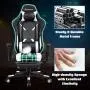 Goplus Massage Gaming Chair with RGB Light, Reclining Backrest Handrails and Seat Height Adjustment Racing Computer Office Chair with Footrest, Ergonomic High Back PU Swivel Game Chair Goplus Massage Gaming Chair with RGB Light, Reclining Backrest Handrails and Seat Height Adjustment Racing Computer Office Chair with Footrest, Ergonomic High Back PU Swivel Game Chair