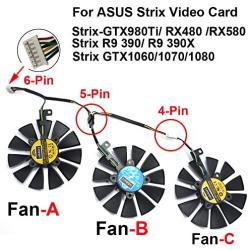 inRobert PLD09210S12HH Video Card Cooling Fan for ASUS Strix R9 390X 390 RX480 RX580 GTX 980Ti 1060 1070 1080 Graphic Card (Fan-C(4pin))