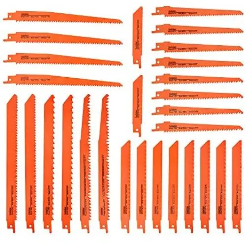 Luckyway 28-Piece Reciprocating Saw Blades Set, Sawzall Saw Blades Set, Pruner Saw Blades Set for Wood Metal Cutting Luckyway 28-Piece Reciprocating Saw Blades Set, Sawzall Saw Blades Set, Pruner Saw Blades Set for Wood Metal Cutting