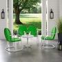 Crosley Furniture Griffith 4-Piece Metal Outdoor Conversation Set with Table, Loveseat, and 2 Chairs - Grasshopper Green