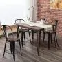 COSTWAY Tolix Style Dining Stools with Wood Seat and Backrest, Industrial Metal Counter Height Stool, Modern Kitchen Dining Bar Chairs Rustic, Copper COSTWAY Tolix Style Dining Stools with Wood Seat and Backrest, Industrial Metal Counter Height Stool, Modern Kitchen Dining Bar Chairs Rustic, Copper