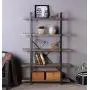 Homissue 5-Tier Bookcase, Vintage Industrial Wood and Metal Bookshelves for Home and Office Organizer, Retro Brown Homissue 5-Tier Bookcase, Vintage Industrial Wood and Metal Bookshelves for Home and Office Organizer, Retro Brown
