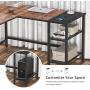 CubiCubi L-Shaped Computer Desk, Industrial Office Corner Desk Writing Study Table with Storage Shelves, Space-Saving, Dark Rustic/Black