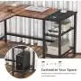 CubiCubi L-Shaped Computer Desk, Industrial Office Corner Desk Writing Study Table with Storage Shelves, Space-Saving, Dark Rustic/Black CubiCubi L-Shaped Computer Desk, Industrial Office Corner Desk Writing Study Table with Storage Shelves, Space-Saving, Dark Rustic/Black