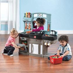 Step2 Best Chefs Kitchen Playset | Kids Play Kitchen with 25-Pc Toy Accessories Set, Real Lights & Sounds, Multicolor