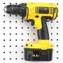Pegboard Drill Holder - Black, Steel - Hooks to Any Peg Board - Pegboard Organization Accessory - Add to Pegboard in Your Tool Shed, Garage, or Workbench