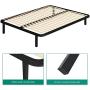 YITAHOME Queen Bed Frame 10 Inch Metal Platform with Wood Slats Support Reinforced Mattress Foundation 1000 Lbs Heavy Duty No Box Spring Needed, Black