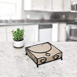 Napkin Holder Metal Square Luncheon Home Flat 7'' - Black Product SKU: SZ-6022