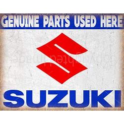 Suzuki Genuine Parts Vintage Metal Tin Sign Poster TIN Sign Wall Decor 12x16 Inch Iron Painting Decor