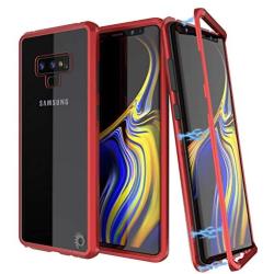 Note 9 Case, Punkcase Magnetic Shield, Protective Metal Frame Cover W/TPU Layer | 9H Tempered Glass Back + Screen Protector | Easy Slip On & Off Design Compatible W/Samsung Galaxy Note 9 (Red)