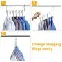 HOUSE DAY 4 Pack Metal Magic Hangers Space Saving Hangers Closet Space Saving Wardrobe Clothing Hanger Oragnizer, Updated Hook Design HOUSE DAY 4 Pack Metal Magic Hangers Space Saving Hangers Closet Space Saving Wardrobe Clothing Hanger Oragnizer, Updated Hook Design