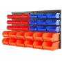 HORUSDY Wall Mounted Storage Bins Parts Rack 30PC Bin Organizer Garage Plastic Shop Tool