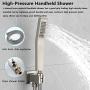 CHING Shower System Brushed Nickel Wall Mounted Shower Faucet Set with Waterfall Tub Spout and 10 Inch Rain Shower Head Rain Mixer Shower Faucet Combo Set All Metal (Brushed Nickel 10 Inch)
