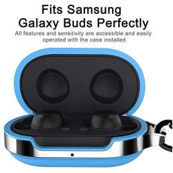 HALLEAST for Galaxy Buds+ Plus Cover, Galaxy Buds Carrying Case TPU Full Protective Skin with Keychain Compatible Samsung Galaxy Buds Wireless 2019 2020 Earbuds Accessories, Light Blue