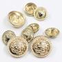 12 Pieces Gold Vintage Antique Metal Blazer Button Set - 3D Lion Head - for Blazer, Suits, Sport Coat, Uniform, Jacket 17mm 23mm