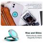 Cell Phone Ring Holder Finger Grip, Allengel 360 Rotation Metal Finger Kickstand Holder for Magnetic Car Mount Compatible with All Smartphone (Ice Blue)