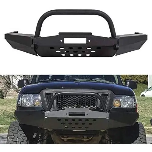 Front Modular Winch Bumper W/ Bull Bar For Ford Ranger 1998-2011