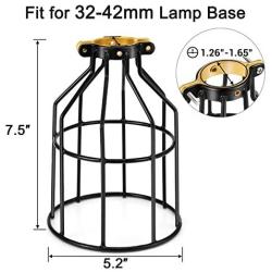 Kohree Metal Bulb Guard Lamp Cage, for Pendant Light, Lamp Holder, Ceiling Fan Light Bulb Covers Vintage Open Style Industrial Grade Adjustable 4 Packs(Cage ONLY)