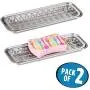mDesign Metal 2-Piece Sink Tray Caddy for Kitchen Countertops - Removable Grid Insert for Sponges, Scrubbers, Bar Soap, Cleaning Tools - Drainage Grid with Tray - 2 Pack - Brushed Stainless Steel mDesign Metal 2-Piece Sink Tray Caddy for Kitchen Countertops - Removable Grid Insert for Sponges, Scrubbers, Bar Soap, Cleaning Tools - Drainage Grid with Tray - 2 Pack - Brushed Stainless Steel