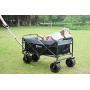 Sekey Updated Version Folding Wagon Cart Collapsible Outdoor Utility Wagon Garden Shopping Cart Beach Wagon with All-Terrain Wheels, 176 Pound Capacity, Black with Gray