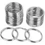 GBSTORE 50 Pcs Metal Split Key Ring with Chain Silver Color Key Ring Keychain Ring Parts Open Jump Ring and Connector for DIY
