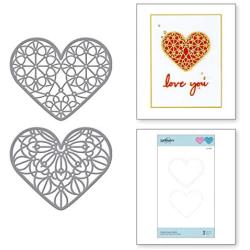 Spellbinders Forever Love Hearts Thin Metal Etched Die Set