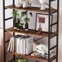 CosyStar 6-Tier Adjustable Tall Bookcase, Rustic Wood and Metal Standing Bookshelf, Industrial Vintage Book Shelf Unit, Open Back Modern Office Bookcases