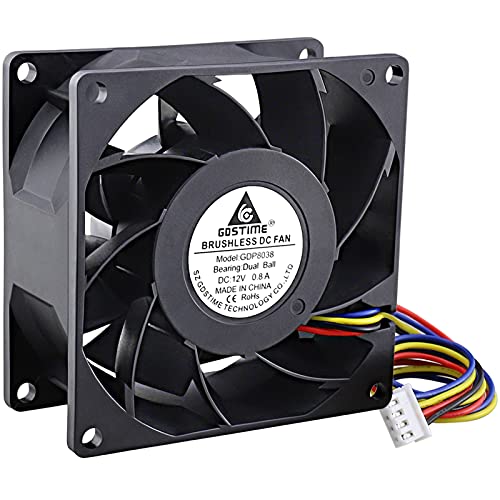 GDSTIME 80mm x 38mm 8038 PWM High Speed Dual Ball Bearing DC 12V 80mm Cooling Fan