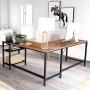 CubiCubi L Shape Computer Desk with Storage Shelf Study Writing Table for Home Office, Modern Simple Style PC Desk, Black Metal Frame, Rustic