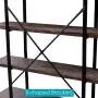 SUPERJARE 5-Shelf Industrial Bookshelf, Open Etagere Bookcase with Metal Frame, Rustic Book Shelf, Storage Display Shelves, Wood Grain - Vintage Brown
