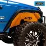 EAG JK Front and Rear Inner Fender Kit Sheet Metal Yellow 6PCS with Logo Cut Fit for 07-18 Wrangler JK