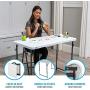 Lifetime Height Adjustable Craft Camping and Utility Folding Table, 4 ft, 4/48 x 24, White Granite