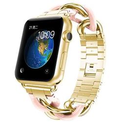 ANCOOL Compatible with Apple Watch Link Bracelet Series 6 Band Women Men, Stainless Steel Metal Link Wristband Replacement for Apple Watch Series 6 5 4 3 2 1