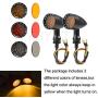 PBYMT Bullet Style Turn Signal Light Amber Lamp Compatible for Chopper Bobber Cruiser Honda Suzuki Kawasaki Yamaha Harley Davidson BMW and More (Black Housing)