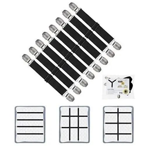 GOODTIMES Bed Sheet Fasteners Suspenders Straps Adjustable Fitted Sheet Bed Clips Grippers Mattress Pad Cover Corner Holders Bands, 4pcs / Set (Long Style) (Black, 8 Pieces- 2 Set) GOODTIMES Bed Sheet Fasteners Suspenders Straps Adjustable Fitted Sheet Bed Clips Grippers Mattress Pad Cover Corner Holders Bands, 4pcs / Set (Long Style) (Black, 8 Pieces- 2 Set)