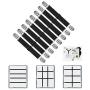 GOODTIMES Bed Sheet Fasteners Suspenders Straps Adjustable Fitted Sheet Bed Clips Grippers Mattress Pad Cover Corner Holders Bands, 4pcs / Set (Long Style) (Black, 8 Pieces- 2 Set)