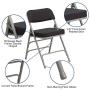 Flash Furniture HERCULES Series Premium Curved Triple Braced & Double Hinged Black Pin-Dot Fabric Metal Folding Chair