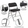 Flash Furniture HERCULES Series Premium Curved Triple Braced & Double Hinged Black Pin-Dot Fabric Metal Folding Chair Flash Furniture HERCULES Series Premium Curved Triple Braced & Double Hinged Black Pin-Dot Fabric Metal Folding Chair