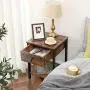 HOOBRO Nightstand, 2-Tier End Table, Industrial Side Table with Drawer and Storage Shelf, Wood Accent Table with Metal Frame, Easy Assembly, Rustic Brown and Black BF40BZ01 HOOBRO Nightstand, 2-Tier End Table, Industrial Side Table with Drawer and Storage Shelf, Wood Accent Table with Metal Frame, Easy Assembly, Rustic Brown and Black BF40BZ01