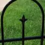 Sunnydaze 2-Piece Decorative Finial Garden Landscape Metal Border Fence, Black, 38 Inches x 49 Inches Per Panel, 8 Feet Overall