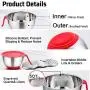 TeamFar Mixing Bowls, 5 / 3 / 1.5 Qt, Stainless Steel Mixing Bowls Salad Metal Bowl with Lids & 3 Graters, Pour Spout & Long Handle, Healthy & Heavy duty, Dishwasher Safe - Red TeamFar Mixing Bowls, 5 / 3 / 1.5 Qt, Stainless Steel Mixing Bowls Salad Metal Bowl with Lids & 3 Graters, Pour Spout & Long Handle, Healthy & Heavy duty, Dishwasher Safe - Red