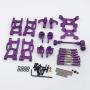 F Fityle Metal Upgrade Part Kits for WLtoys 1/12 124019 1:14 144001 RC Car Truck Front/Rear Swing Arms Steering Group Front/Rear Shock Mounts - Purple
