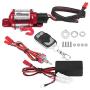 Metal Winch,Delaman 1/10 Scale RC Model Vehicle Crawler Car Accessory Metal Winch with Remote Controller Auto Parts