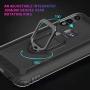 Newseego Compatible with Motorola Moto E 2020 Case with Tempered Glass Screen Protector 【1 Pack】 Metal Ring Holder Kickstand Work with Magnetic Car Mount Shockproof Protective Soft Cover-Black