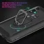 Newseego Compatible with Motorola Moto E 2020 Case with Tempered Glass Screen Protector 【1 Pack】 Metal Ring Holder Kickstand Work with Magnetic Car Mount Shockproof Protective Soft Cover-Black