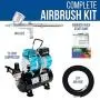 Master Airbrush Cool Runner II Dual Fan Air Storage Tank Compressor System Kit with a G22 Gravity Feed Airbrush Set with 0.3 mm Tip - Hose, Holder, How-to Guide - Hobby, Auto, Cake, Tattoo, Body Art