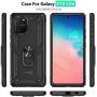 CoverON Metal Ring Kickstand Resistor Series Car Mount Compatible Phone Shockproof Cover for Samsung Galaxy S10 Lite Case/Galaxy A91 Case - Black